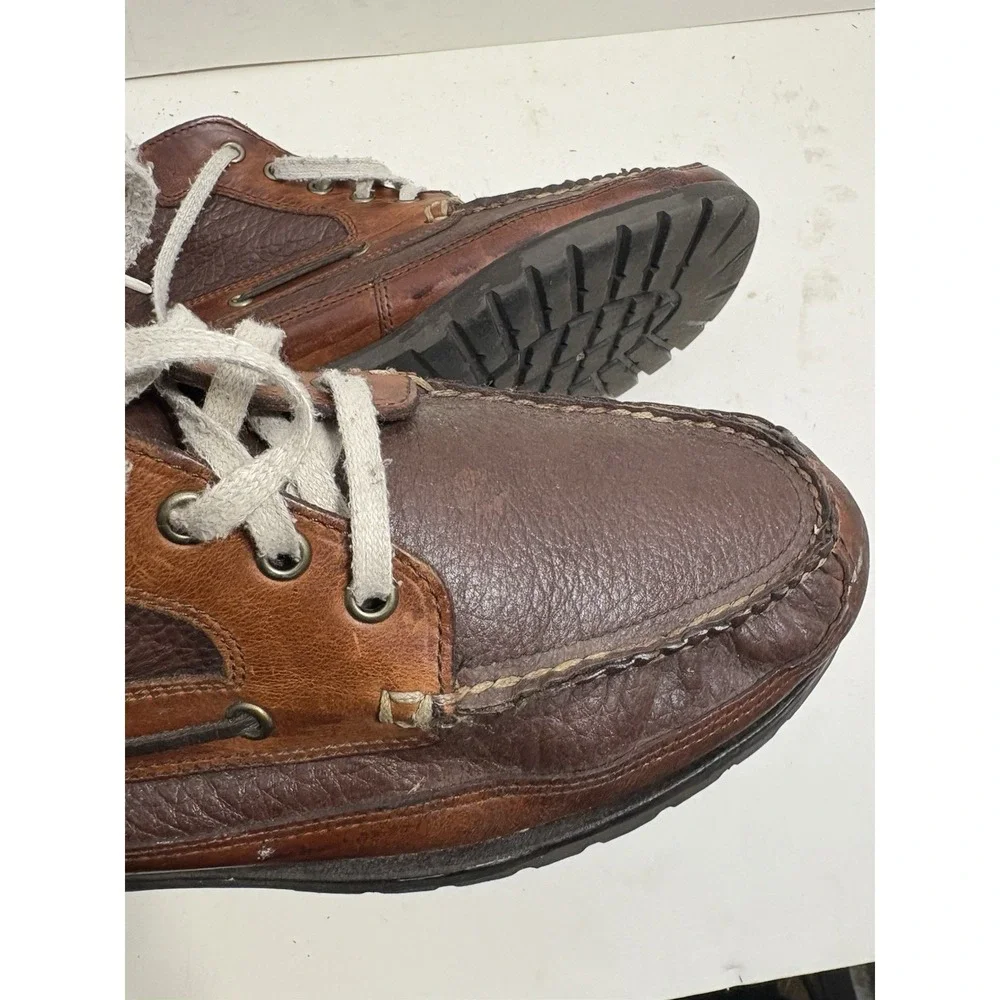 LL Bean Allagash Boots Men Shoes Brown Bison Leather Chukkas Gorpcore 8.5 EE